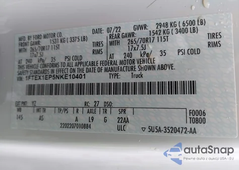 2022 Ford F-150 Xl from USA, damaged, VIN 1FTEX1EP5NKE10401